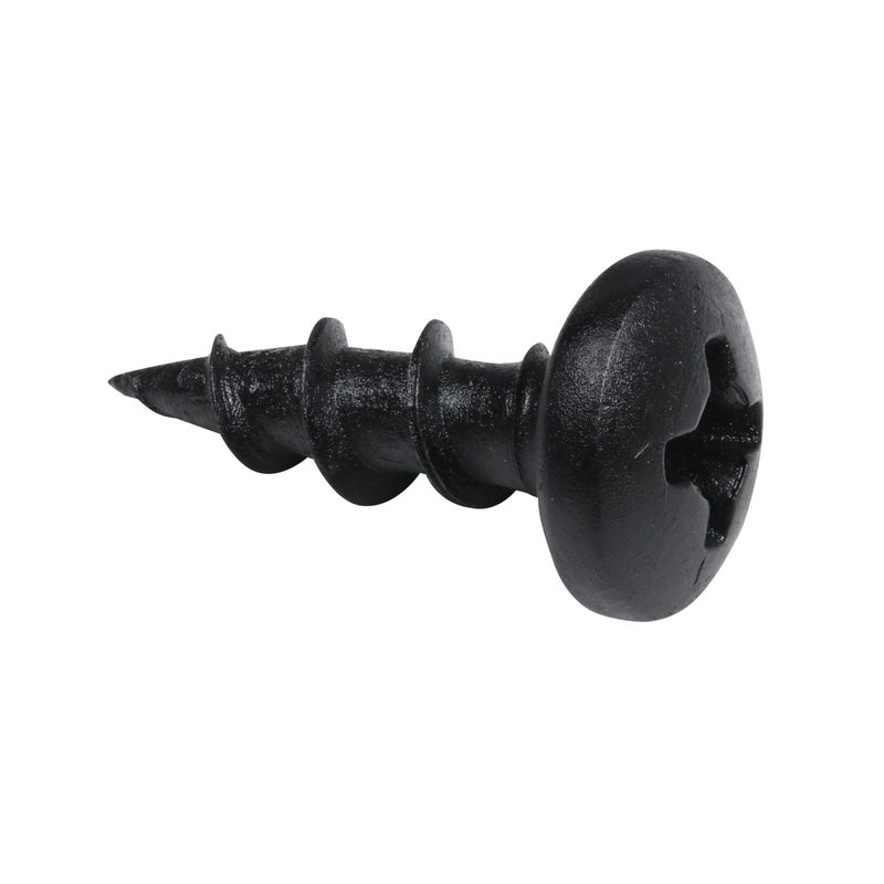 ROK 100 Pack Rok Hardware #8 x 1/2" (12.7mm) Deep Coarse Thread Phillips Pan Head Black Phosphate Wood Screws, Excellent in Particle Board, MDF, Plastic Composites, ROKS8X12PPCBP - Image 2